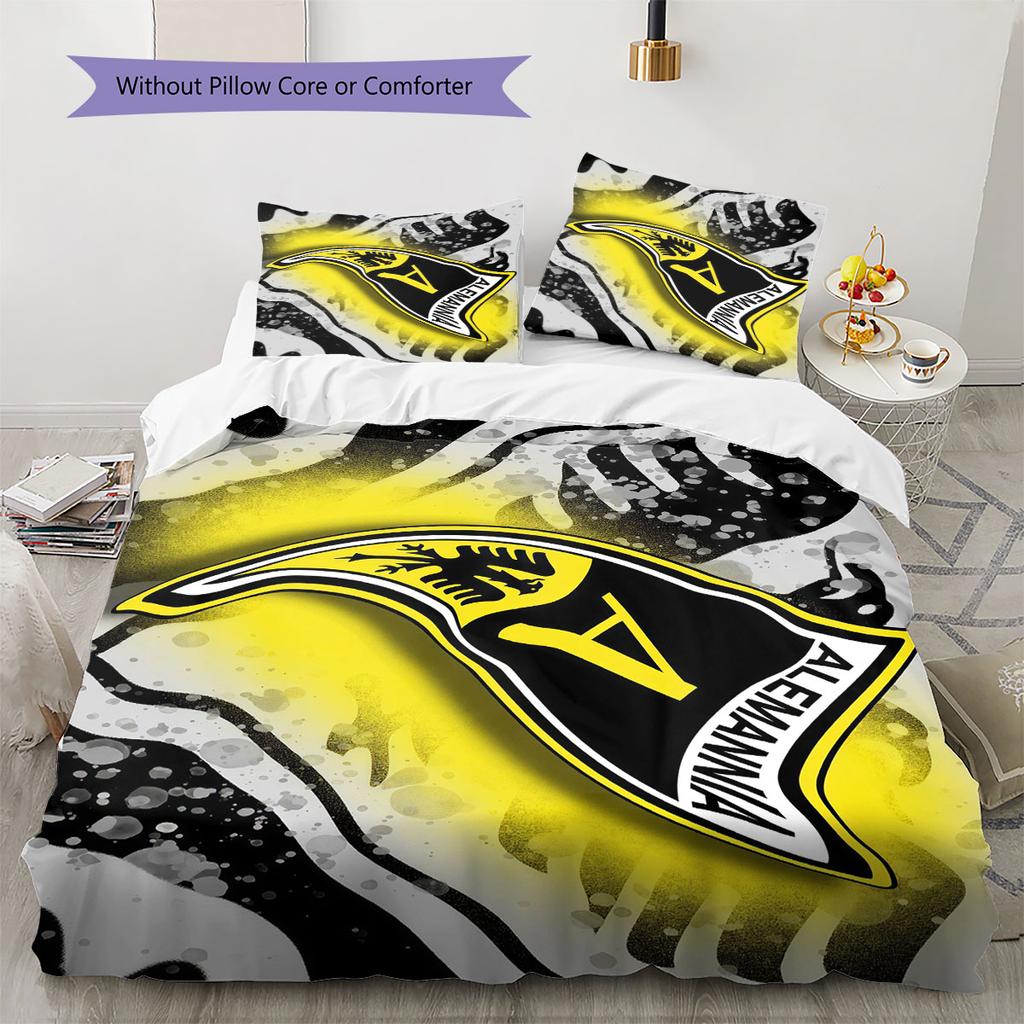 Alemannia Aachen Pattern Bedding Home Decoration Birthday Gift ( 1 duvet cover + 2 pillowcase, without core),fan merchandise.