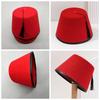 Breathable Felt Fez Cap Round Turkish Tassels Cap Universal Tarboosh Fez Hat  Role Play Headwear