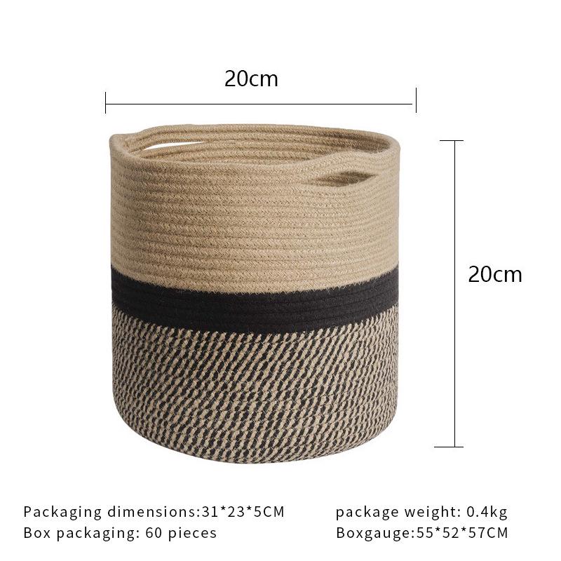 

Cotton Rope Woven Basket - Dustproof, Foldable Storage for Clothes, Snacks, Plants