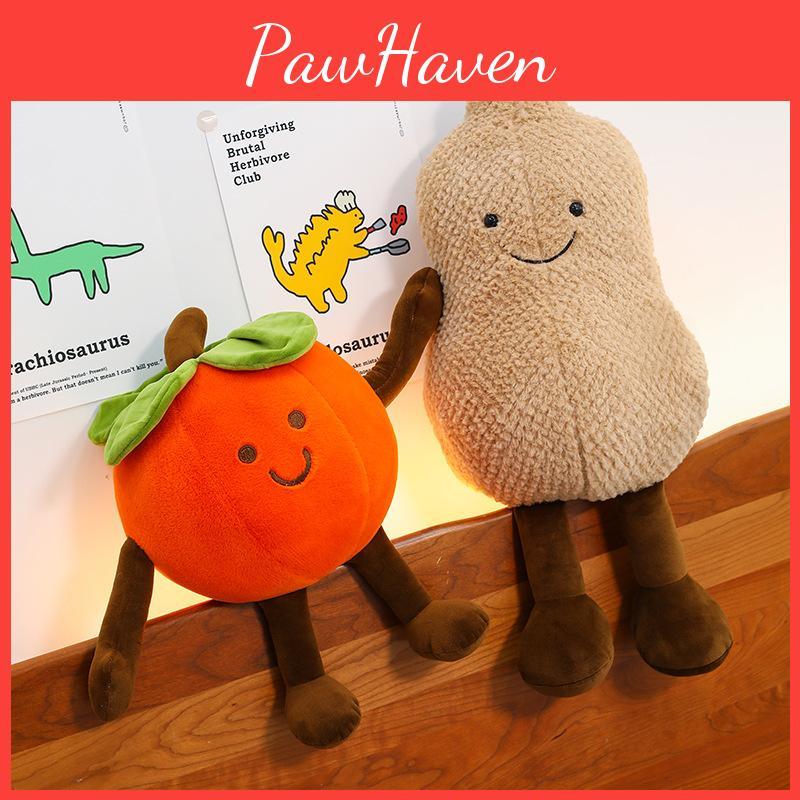 Novelty Plush Pillow With Persimmon And Peanut Animal Designs For Kids And Collectors