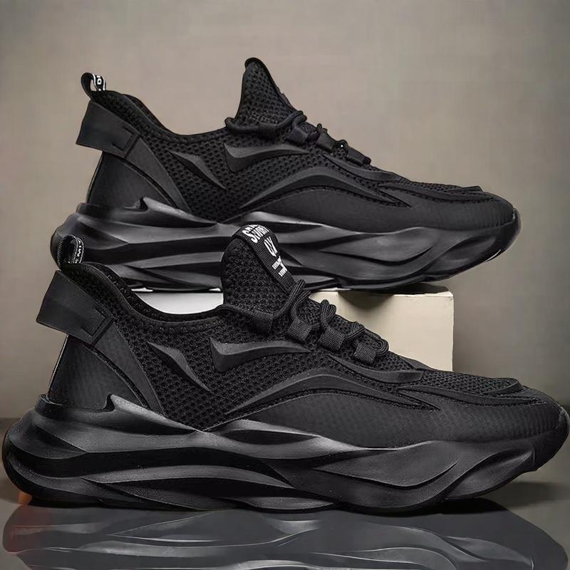 

Мужская спортивная обувь, сетчатая, повседневная, дышащая, для активного отдыха и путешествий, нескользящая, из летящего трикотажа, увеличивающая рост, обувь для ходьбы для мужчин 43 чёрный