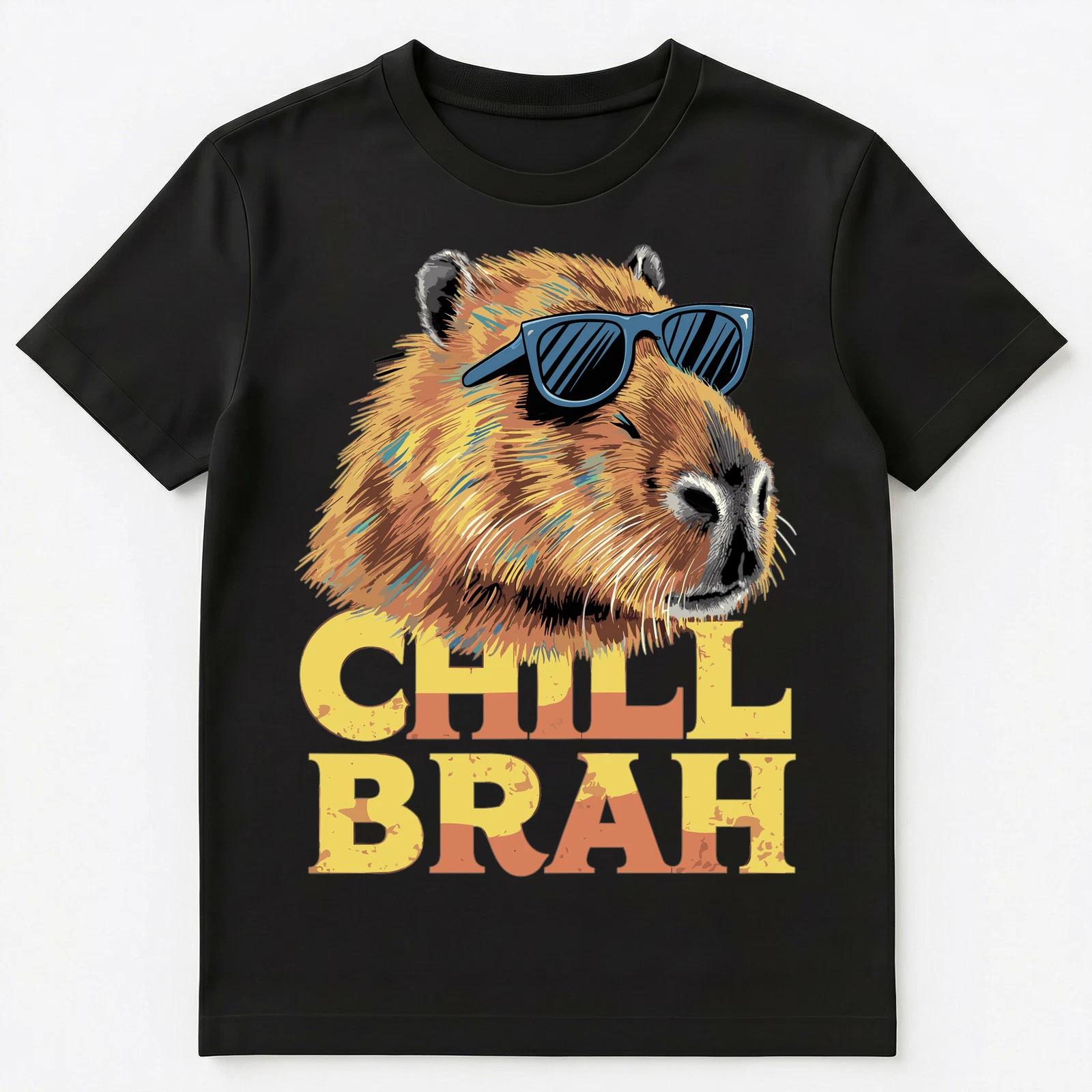 

Chill Brah Funny Capybara In Sunglasses Unisex T-Shirt 2XL