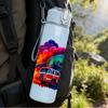 1PC Colorful Dino Truck Art Pattern 750ml Color Plastic Sports Water Bottle Leakproof Flip Straw Lid Suitable for Sports Office Home Use