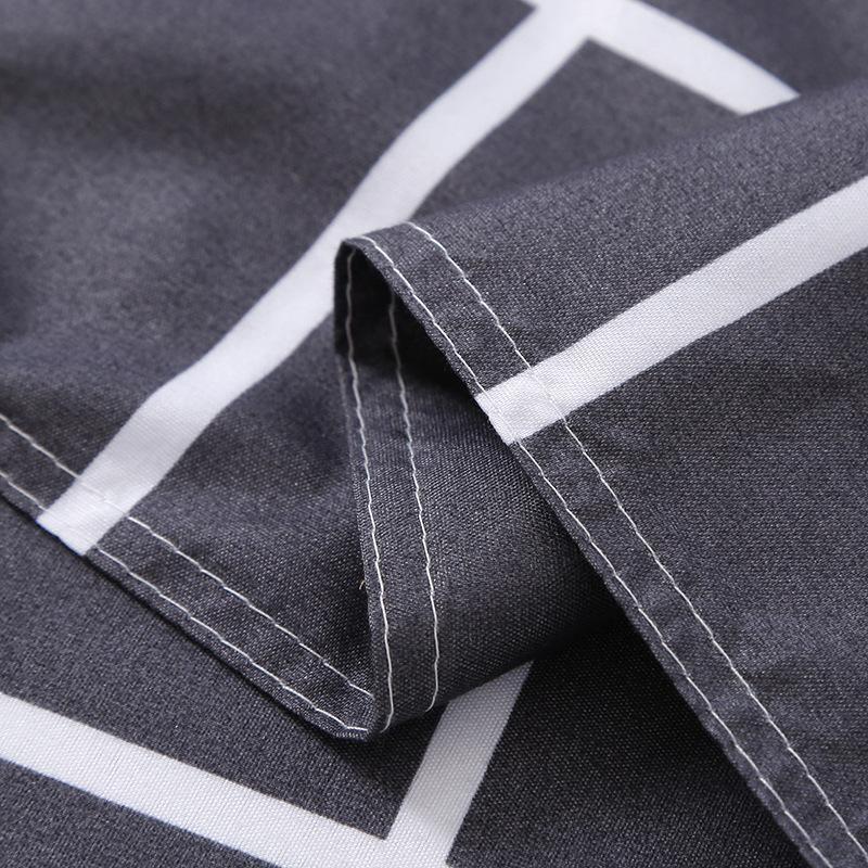 Čtyřdílná sada povlečení z prané bavlny, povlak na přikrývku, povlak na prostěradlo, jednoduchá sada v severském stylu