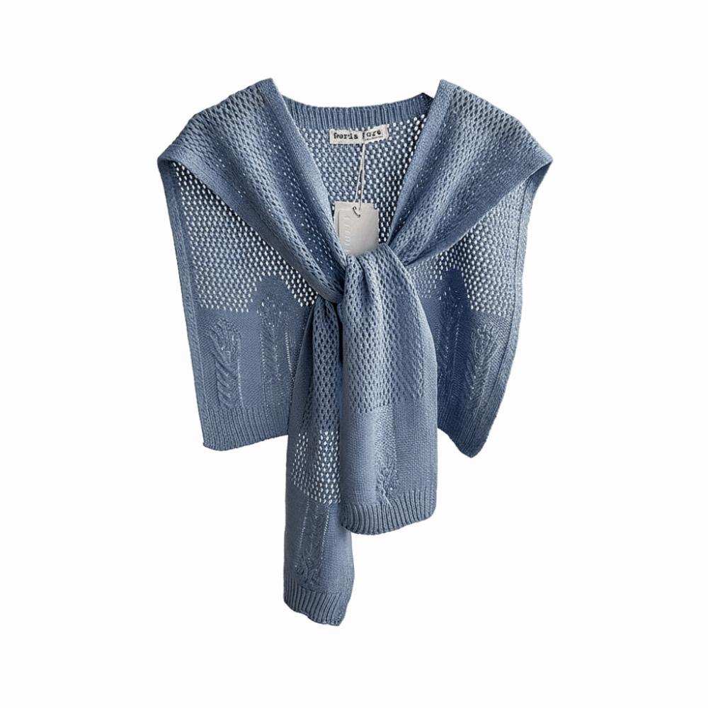 Mehrfarbiger Falscher Kragen Hohl Dünn Gestricktes Outfit Schal Trendige Nackenschutz-Weste Mädchen Damen