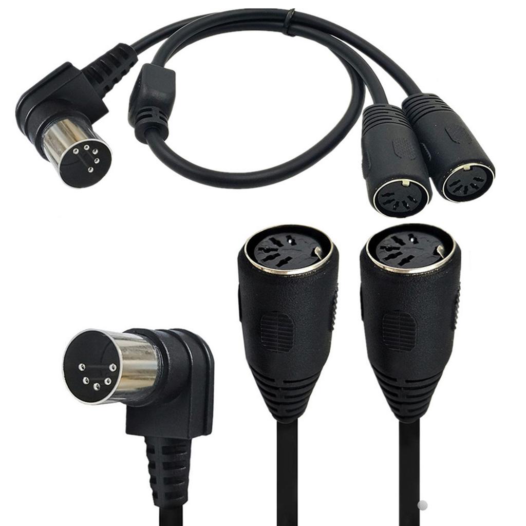 Y Splitter DIN 5Pin Male to Two 5Pin Female Adapter Cable Compactly Design for Professional Audios Equipment Amplifiers