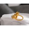 Eetit Stainless Steel Fashion Charm Flower Ring for Women Personality Statement Finger Gold Color Waterproof Jewelry Accessories