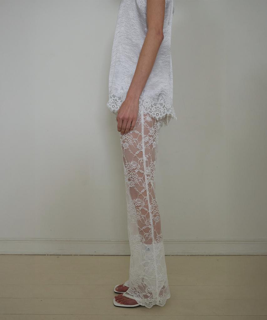 El Mood Woman Lingerie Layered Pants Ecru