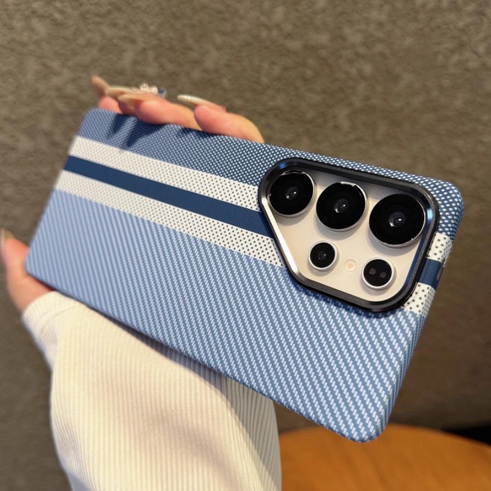 

Kevlar Carbon Fibre Colorful Texture Magnetic Phone Case for Samsung S25 S26 S24 Ultra S25 Plus for Magsafe PC Shockproof Cover Galaxy S25+