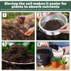 Garden Soil Sieve Set Stainless Steel Rock Sifter Screen with 1/3/6/9/12 mm Replaceable Sieve Mesh Garden Plant Nursery Tools