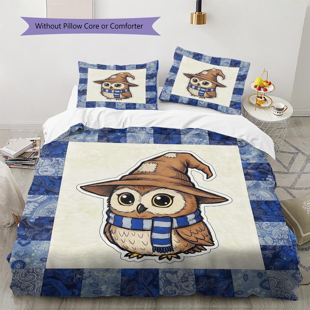 Juego de Ropa de Cama con Estampado de Dibujos Animados Colcha Funda de Colcha Funda de Almohada Decoración del Hogar Regalo de Cumpleaños (1 * funda nórdica + 2 * fundas de almohada, sin núcleo)