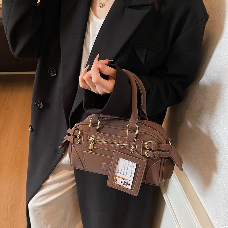 Niche design handbag new fashion versatile bowling bag high-end texture shoulder messenger bag