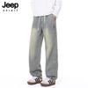 JEEP SPIRIT Men's American Retro Loose Straight-Leg Jeans