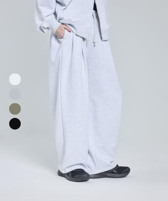 STANDARDERROR [All Seasons Or Fleece-Lined] 87-Stan281 Double-Pleat Wide Loose Fit Sweatpants (4 Colors)