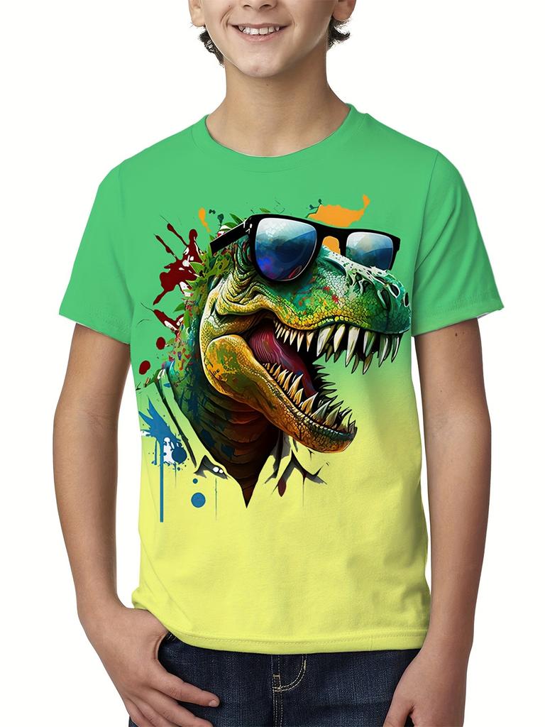 Ubrania Dziecięce Chłopięce Halloween Rekin Dynia Nadruk Chłopięcy T-shirt Krótki Rękaw Kreskówkowy Graficzny T-shirty O-Neck Odzież Dziecięca
