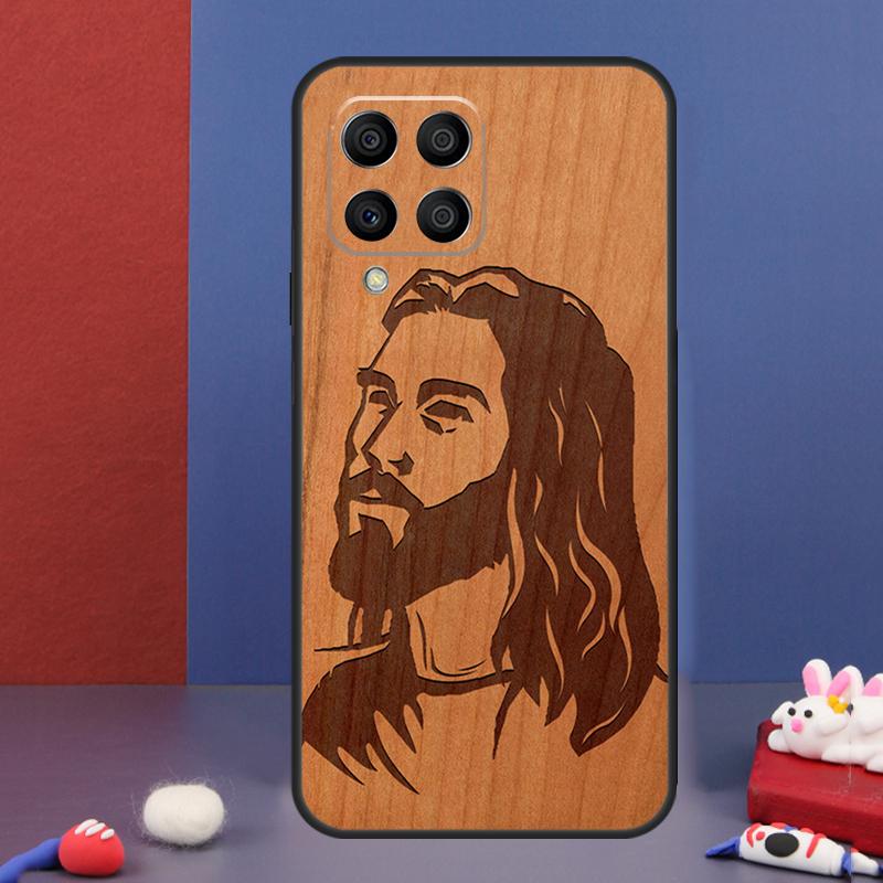 Buddha Jesus Guadalupe Wood Case For Samsung Galaxy M34 M14 M54 M13 M15 M36 M55 M35 M56 M16 M31 M11 M53 M12 M32 M52 M06