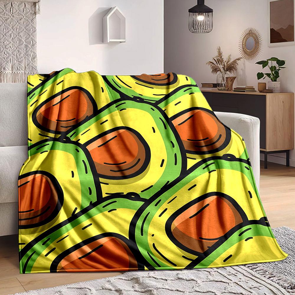 

1pc Avocado Print Blanket Warm,Perfect for Camping And Travel, Making It a Great Gift for Any Season yy250904137 75x90cm