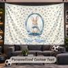 Wall Hanging Tapestry Custom NamePeter Rabbit Pattern Personalized Printed Fabric Wall Decor