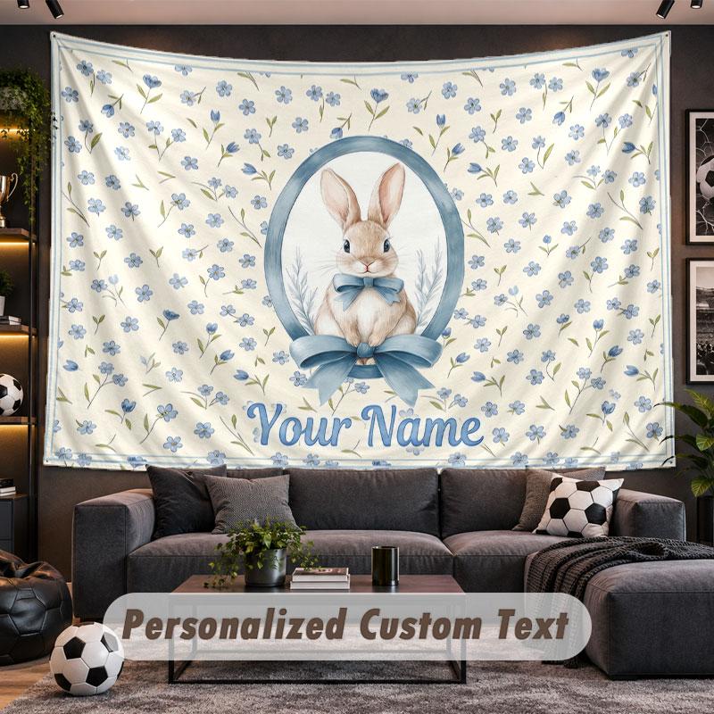 Wall Hanging Tapestry Custom NamePeter Rabbit Pattern Personalized Printed Fabric Wall Decor