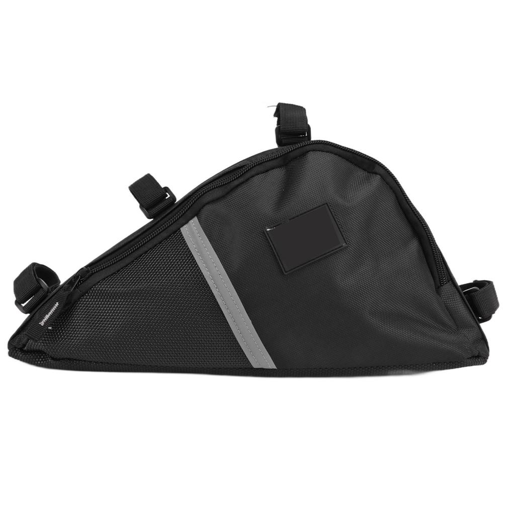Bike Bag Large Capacity Bike Storage Bag Durable Oxford Cloth Triangle Saddle Frame Pouch for CyclingBlack