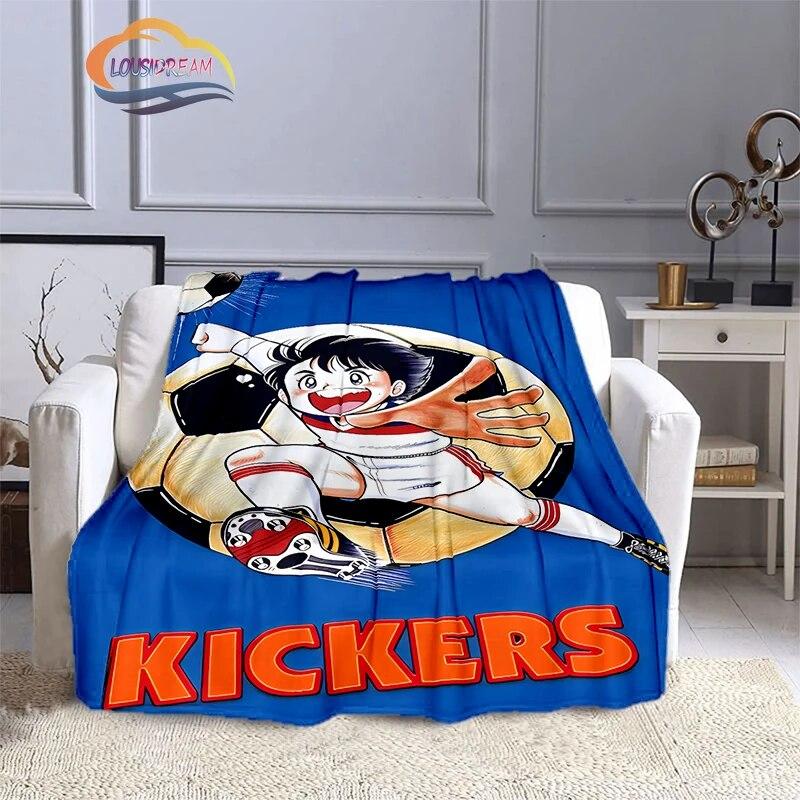 Captain Tsubasa Cartoon Blanket  Football Kicers Series Flannel Wool Air Conditioner  Warm Sofa Cover  Nap