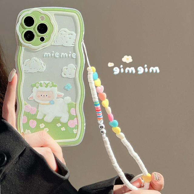 

Волнистый браслет с милым мультяшным овечьим лугом, 3d чехол для телефона, силиконовый чехол для Iphone 13 Pro Max 12 11 X Xr Xsmax 8 7 Plus, чехол for iphone X XS