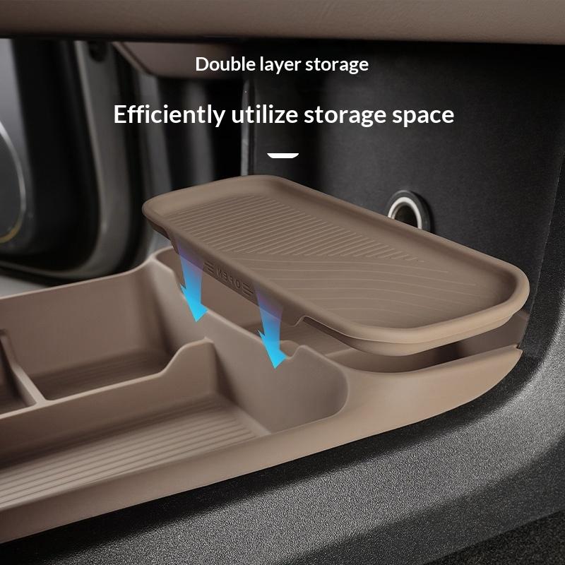 For Li L6 L7 L8 L9 2025 2024 Lixiang Under Center Console Built In Double Layer Lidded Silicone Storage Box