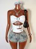 Trendy Street Chic Off-Shoulder Bandeau Bodycon Cut-Out Tank Top
