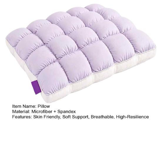 Cuscini Rinfrescanti Delicati sulla Pelle Mellow Puff Cloud Pillow, Ghiaccio?Rete trapuntata in seta per letto, morbida, anti-sudore, supporto per chi dorme sul fianco e sulla schiena,