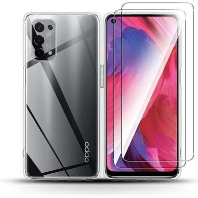 Case for Oppo A74 5G/A54 5G/A93 5G - Soft - Transparent - Lightweight Protection - Tempered Glass Included