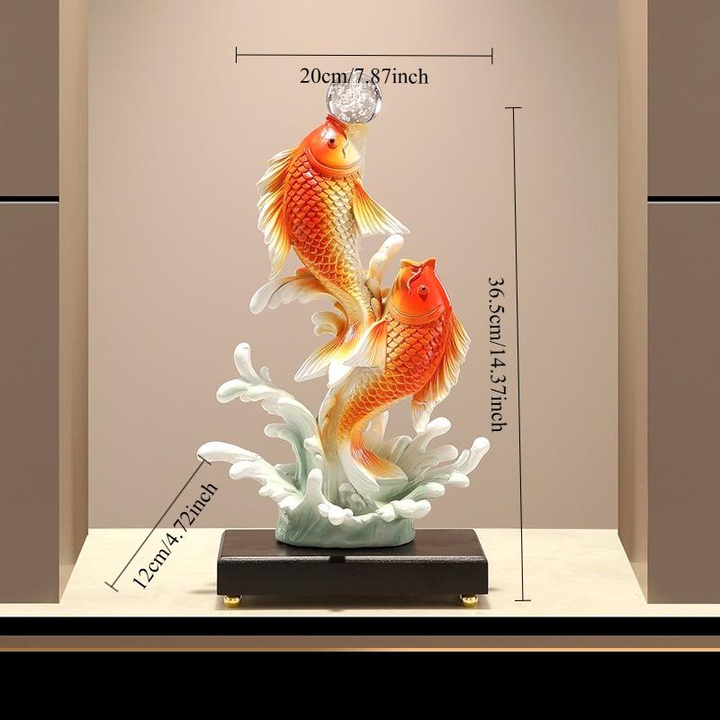 New Chinese Style Wealth Fish Brocade Lithium Fish Ornament Living Room Wine Cabinet Office Decoration Gifts