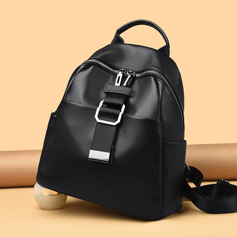 100% Genuine Leather Women Backpack Top Quality Cowhide Casual Travel Bag Large Capacity Bagpack School Bag Ladies Shoulder Bag