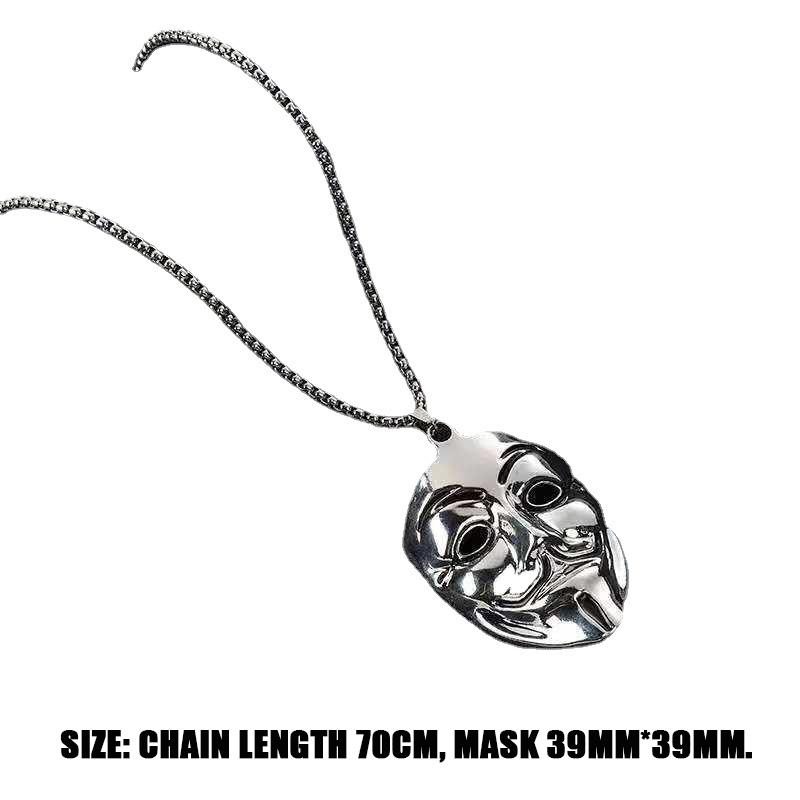 New Mask Pendant Male Hip-hop Necklace Long Titanium Female Necklace Men's Necklace Women's Necklace