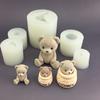 1Set 3D Cartoon Bear Silicone Molds Little Bee Honey Bucket Honeycomb Cake Mould Outdoor Tableware