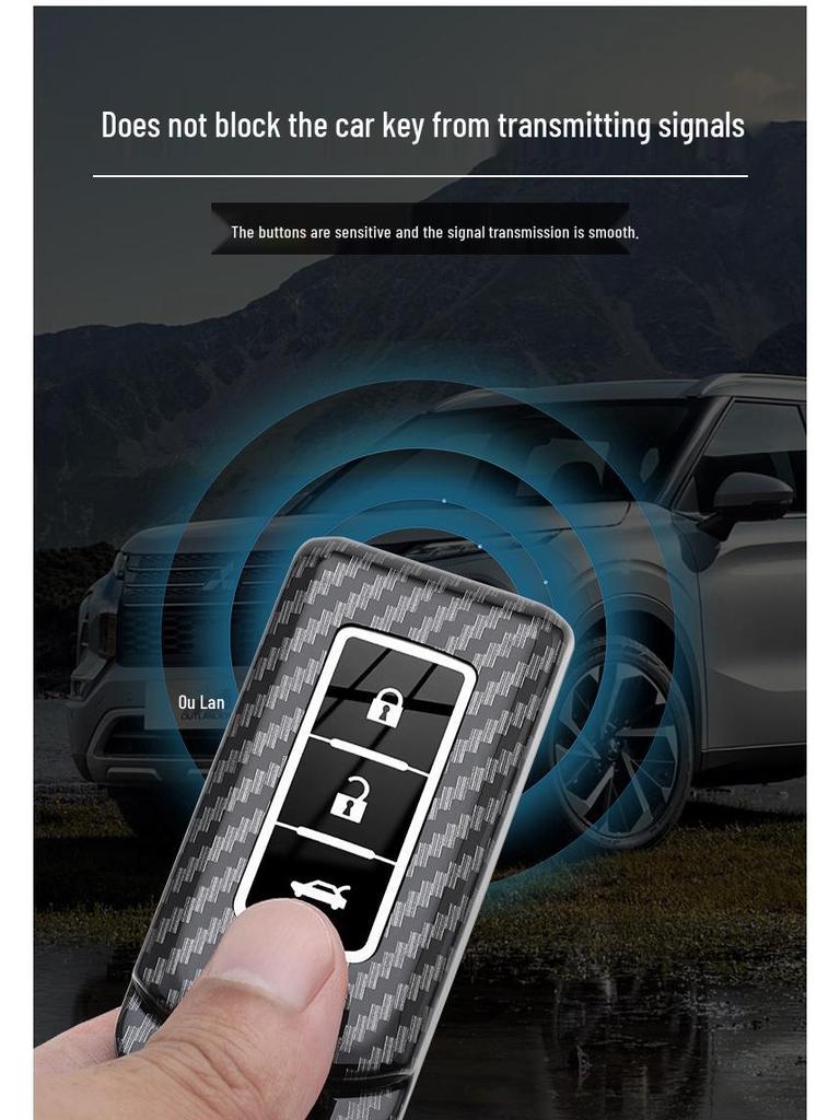 Mitsubishi Key Cover: Carbon Fiber Textured Full Coverage for Outlander, ASX, Escape, Lancer