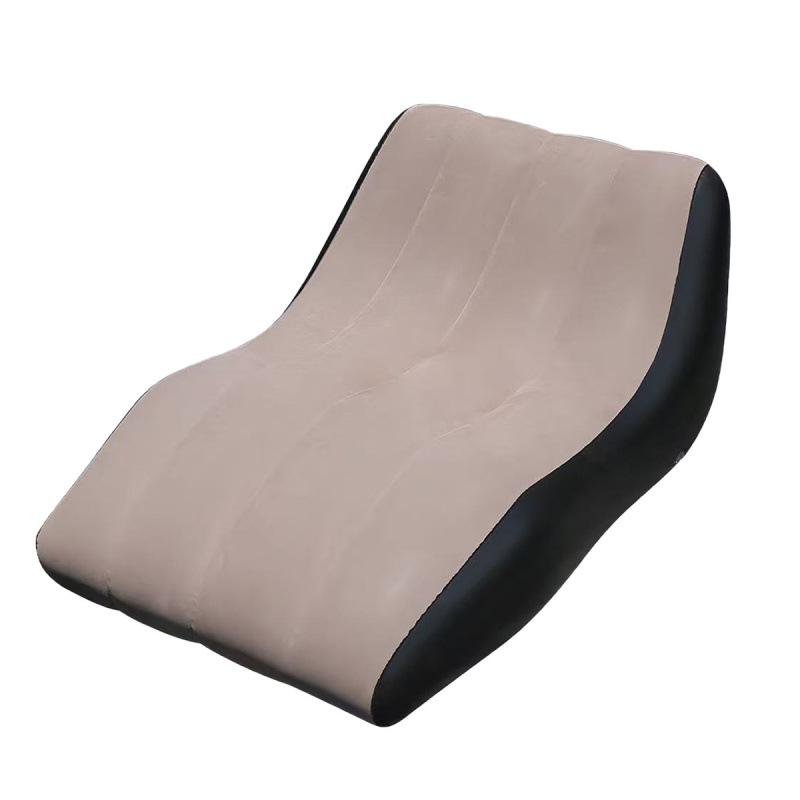 Inflatable S-Shaped Lazy Lounger: Foldable Indoor/Outdoor Flocked Sofa for Relaxation