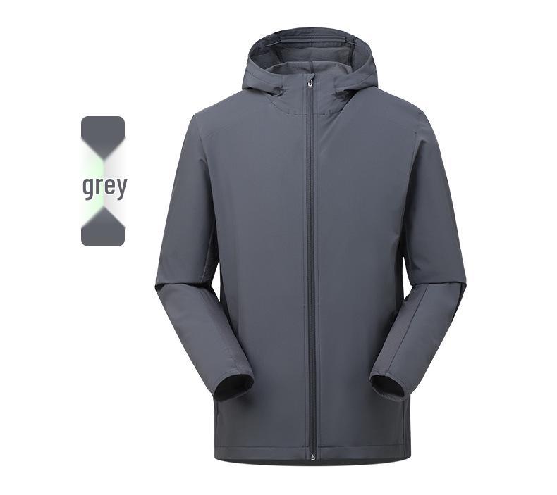 Quick-Dry Unisex Hooded Sport Jacket - Breathable, Skin-Friendly, Water-Repellent for Hiking & Camping