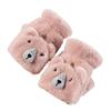 Cartoon Raccoons Shaped Convertible Gloves Winter Half Finger Mittens Stretchy Half Finger Gloves with Top Cover for Men