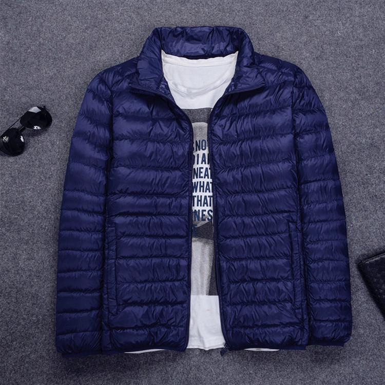 Men's Plus Size Lightweight Hooded Down Jacket - Ultrathin, Extra Large, Middle-Aged Fit for 300 Lbs