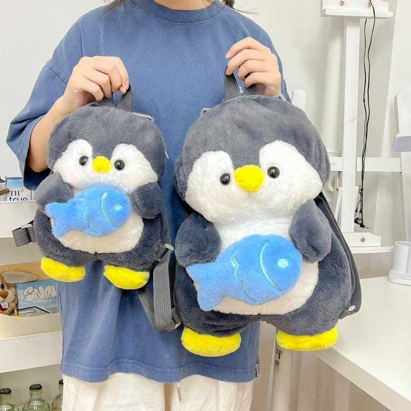 Schoolbag a Penguin Backpack Backpack Girl Doll Cute Plush Little Penguin Doll Schoolbag Cartoon Bag