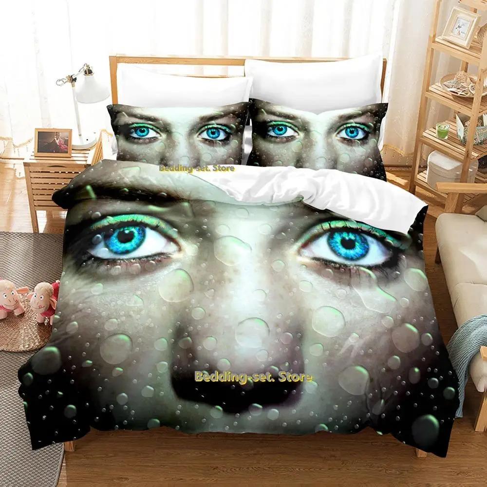 Worldeater Galaxy Eye Watercolor Artistic Eye Bedding Set Cartoon Anime Three-piece Set Adult Kid Bedroom Duvetcover Sets