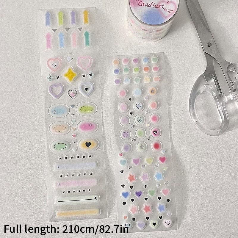 210cm PET Sticker Tapes DIY Scrapbook Stickers Roll Aesthetic Washi Tape DIY Arts Crafts Album Phone Stationery Stickers