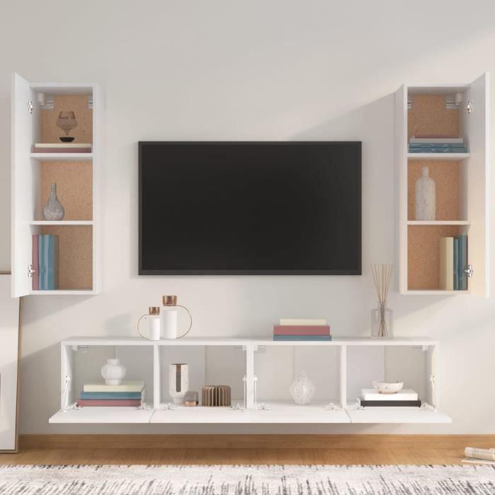 VidaXL TV Furniture Set 4 Pcs White Engineered Wood 3114198