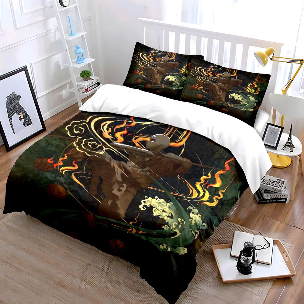 Shaolin Monk Art Prints Decor Soft Comfortable Duvet Cover Bedding Set Included 1*Duvet Cover & 2*Pillowcases, Gift