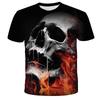 Cool Streetwear Short Sleeve T-Shirt, Skull Flame Graphic, Stylish and Unique