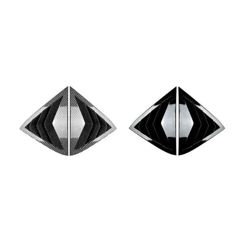 Car Rear Side Window Shutter Triangle Louver Vent Decoration Modified Accessories Gloss Black For Ford Fiesta MK7 7.5 2008-2017