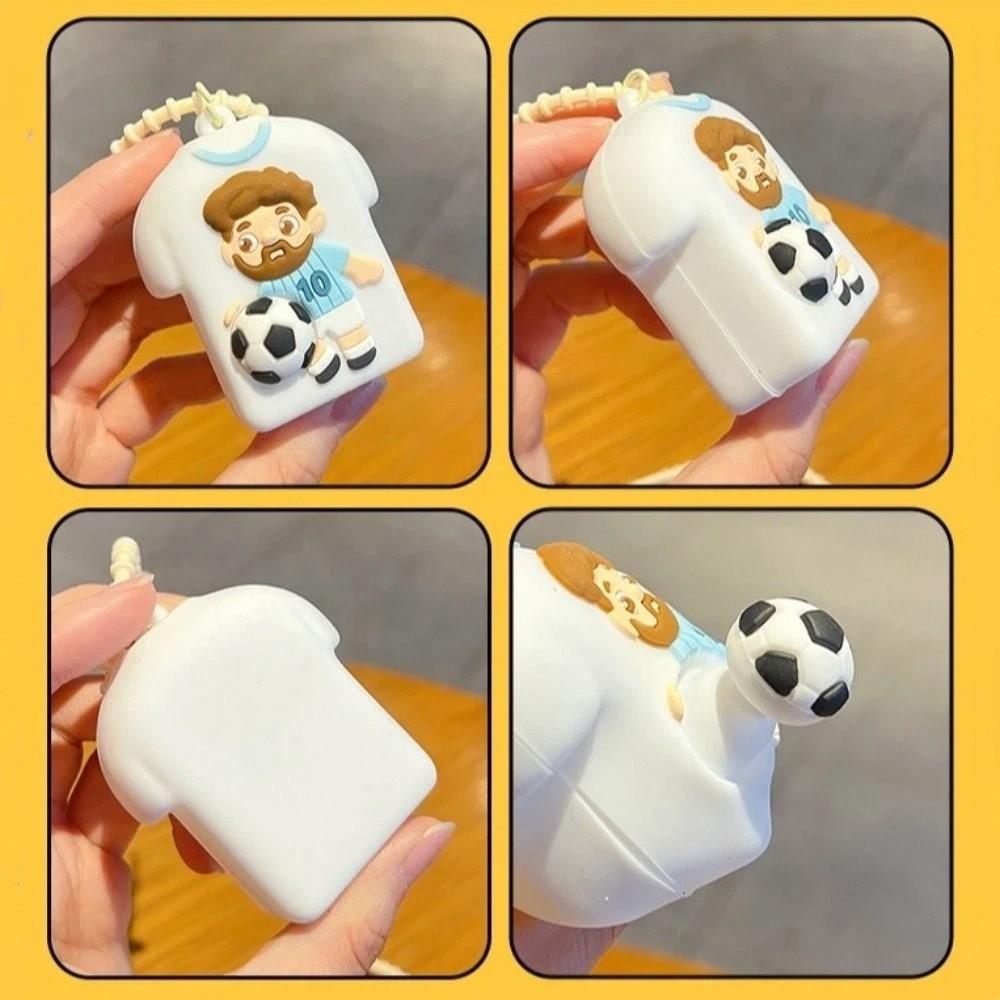 Silicone Football Keychains Sports Themed Soccer Player Keychain Charm Commemorative Gift