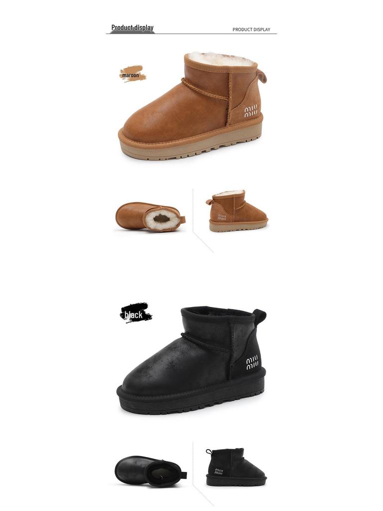 Women's 2025 Winter Waterproof Non-Slip Snow Boots for Children - Velvet Lined, Thick Cotton, Girls' Thick Sole Design.