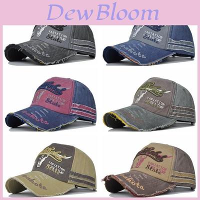 Unisex Retro Baseball Cap Washed Denim Cap Adjustable Casual Embroidered Letter Hat