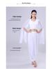 White Chiffon Flowy Yoga Top: Sleeved Dance Rhythm Modal for Performance and Spirit.